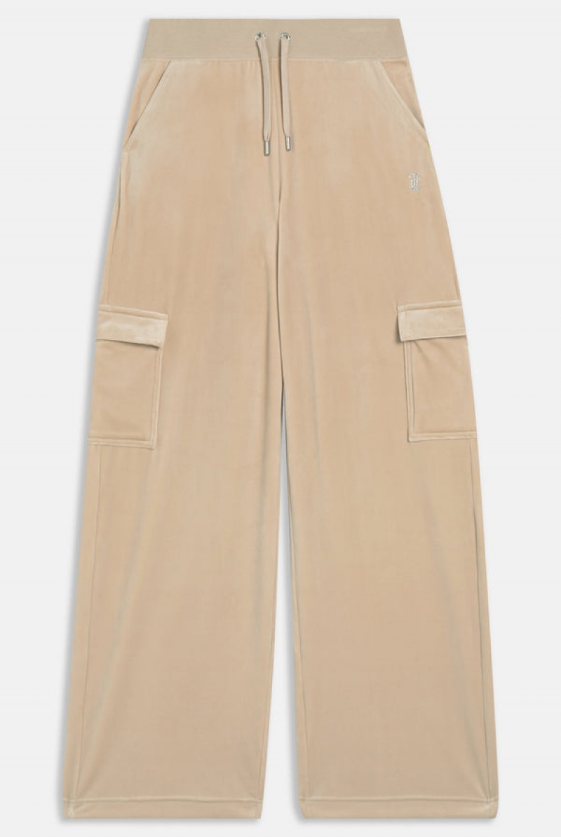 Juicy Couture Cargo Velour Diamante Trouser Brune | JC-SN651997