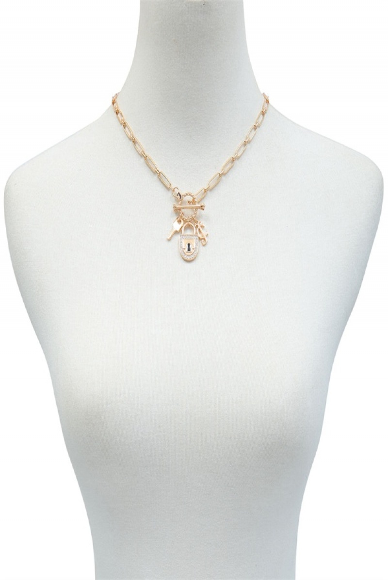 Juicy Couture Charmed Lock Necklace Gull | JC-SN651904