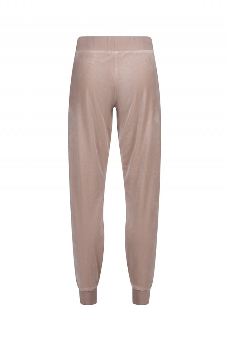 Juicy Couture Classic Velour Cuffed Jogger Beige | JC-SN652010