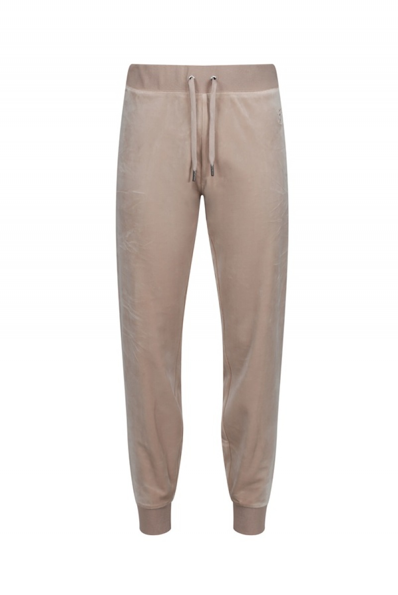 Juicy Couture Classic Velour Cuffed Jogger Beige | JC-SN652010