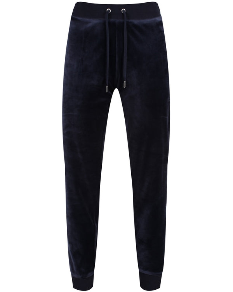 Juicy Couture Classic Velour Cuffed Jogger Marineblå | JC-SN652011