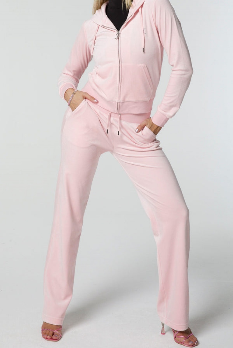 Juicy Couture Classic Velour Del Ray Diamante Bottoms Rosa | JC-SN652071