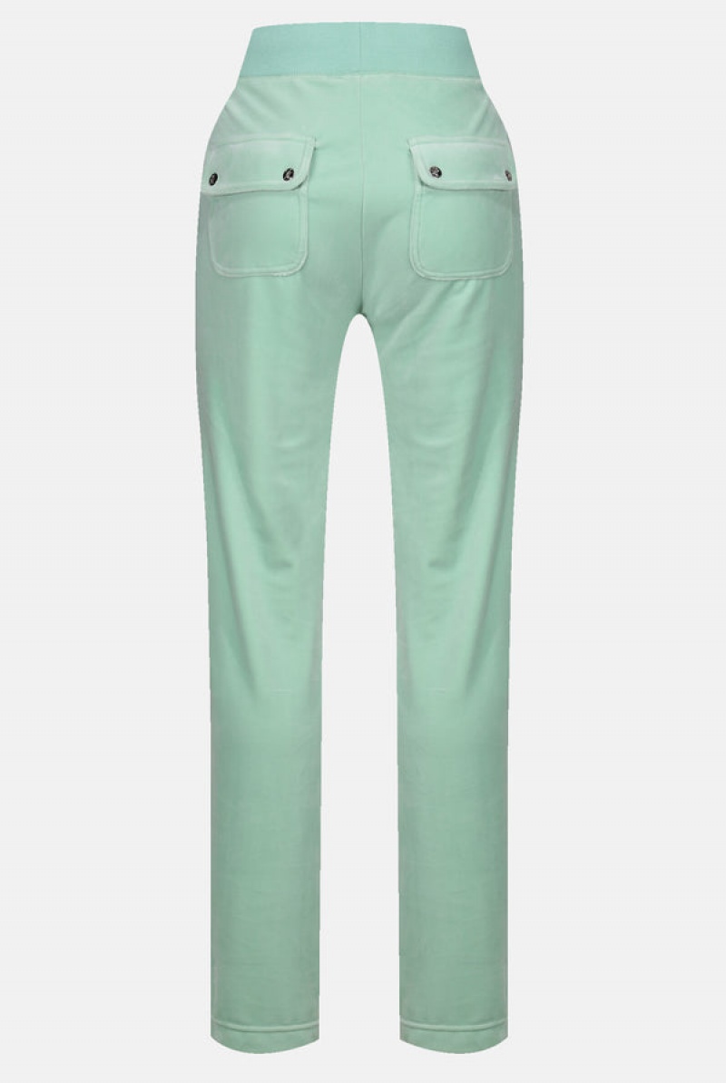 Juicy Couture Classic Velour Del Ray Pocketed Bottoms Grønn | JC-SN652007