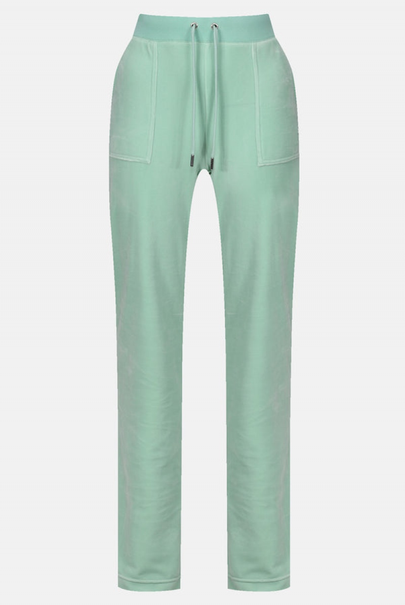 Juicy Couture Classic Velour Del Ray Pocketed Bottoms Grønn | JC-SN652007