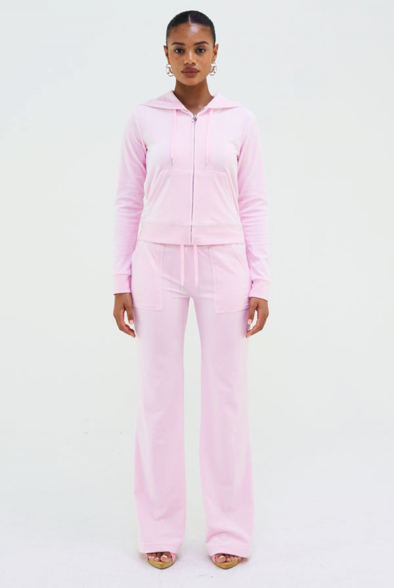 Juicy Couture Classic Velour Del Ray Pocketed Bottoms Rosa | JC-SN652023