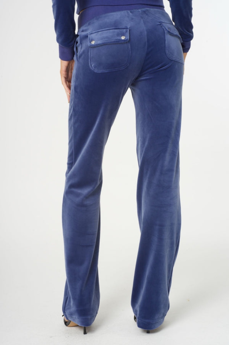 Juicy Couture Classic Velour Del Ray Pocketed Bottoms Grå Blå | JC-SN652026