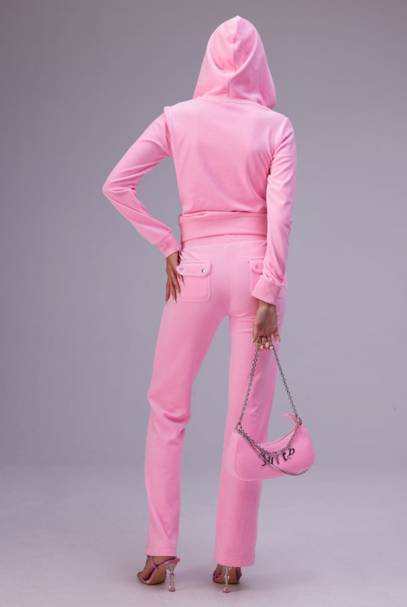 Juicy Couture Classic Velour Del Ray Pocketed Bottoms Rosa | JC-SN652027