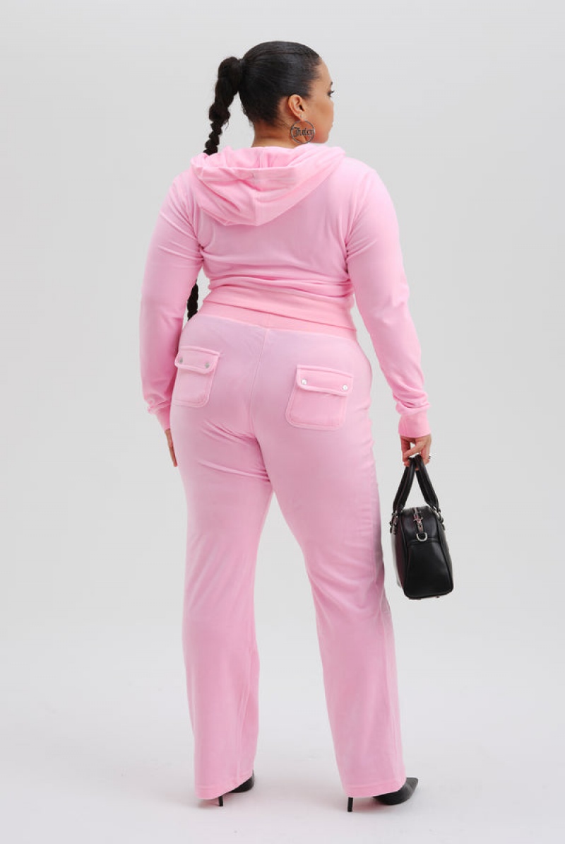 Juicy Couture Classic Velour Del Ray Pocketed Bottoms Rosa | JC-SN652027