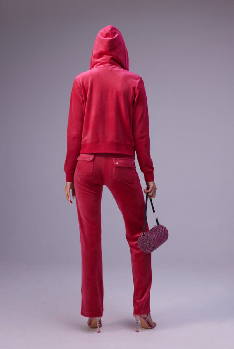 Juicy Couture Classic Velour Del Ray Pocketed Bottoms Rosa | JC-SN652052