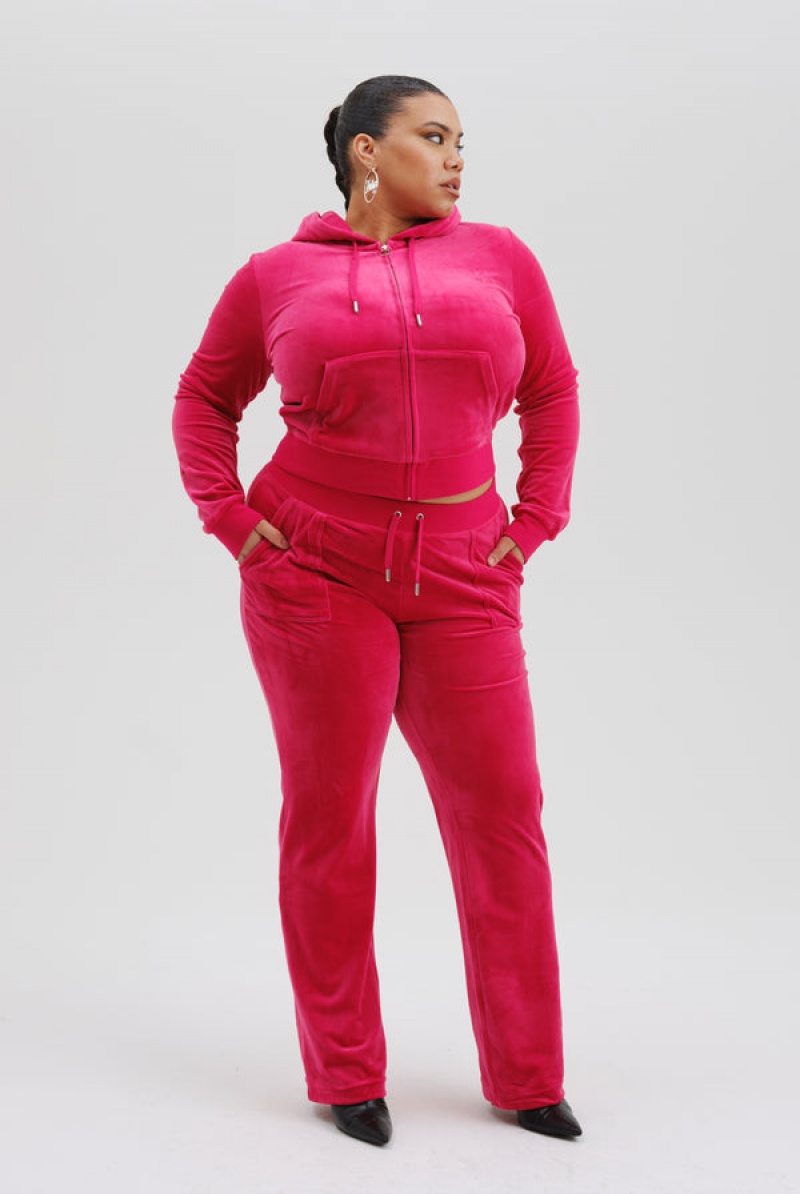 Juicy Couture Classic Velour Del Ray Pocketed Bottoms Rosa | JC-SN652052