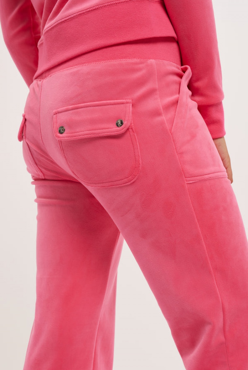 Juicy Couture Classic Velour Del Ray Pocketed Bottoms Rosa | JC-SN652102