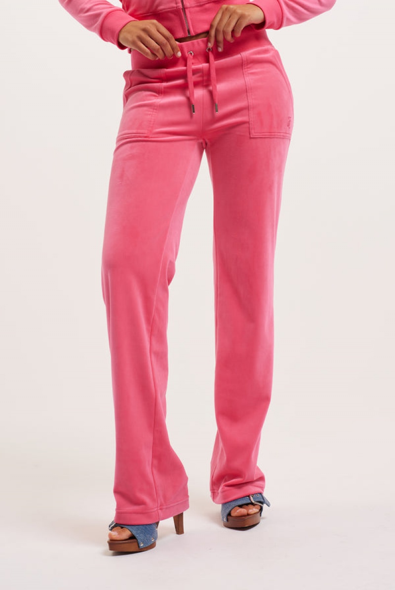 Juicy Couture Classic Velour Del Ray Pocketed Bottoms Rosa | JC-SN652102