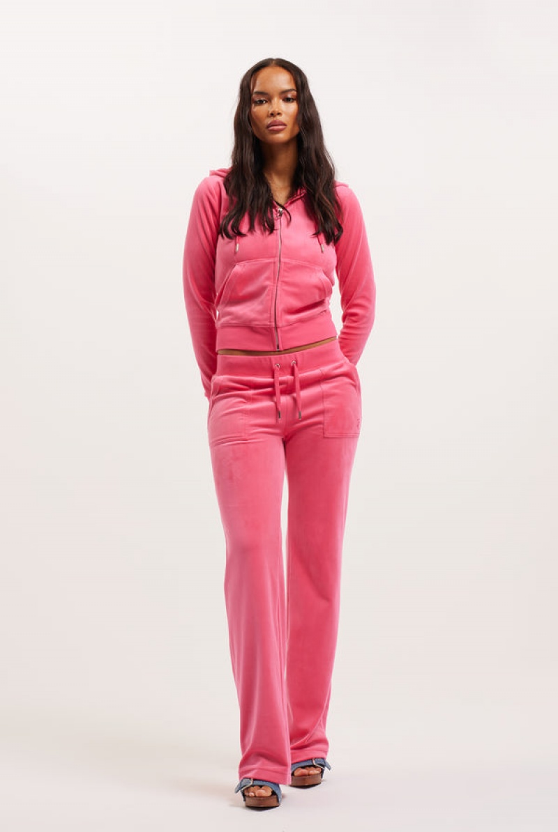 Juicy Couture Classic Velour Del Ray Pocketed Bottoms Rosa | JC-SN652102