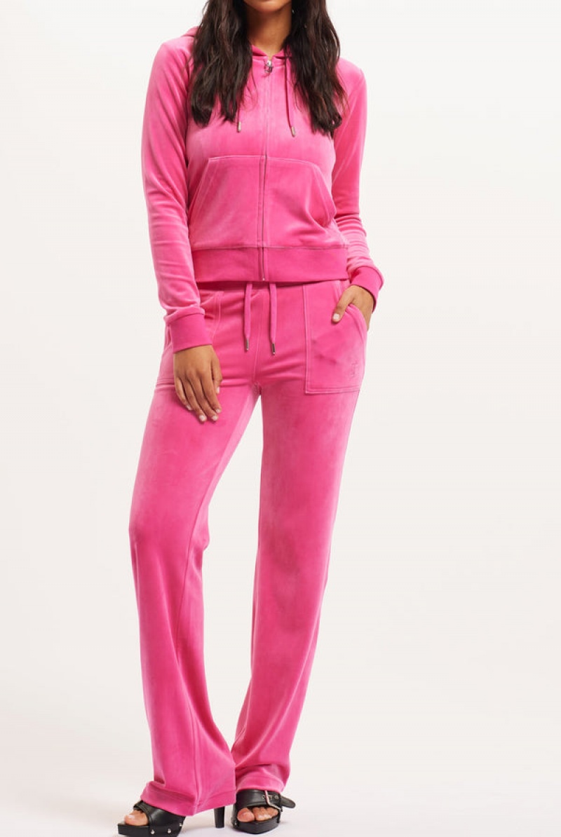 Juicy Couture Classic Velour Del Ray Pocketed Bottoms Rosa | JC-SN652107