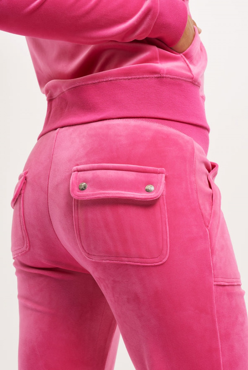 Juicy Couture Classic Velour Del Ray Pocketed Bottoms Rosa | JC-SN652107