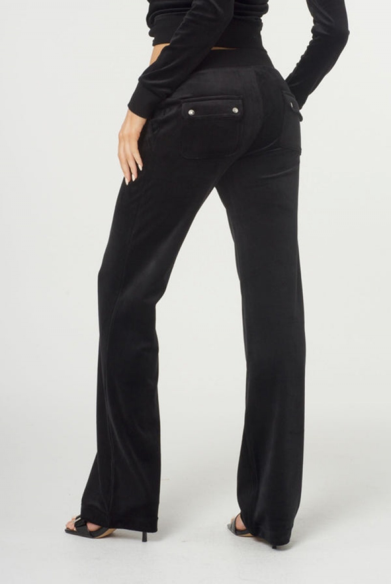 Juicy Couture Classic Velour Del Ray Pocketed Bottoms Svarte | JC-SN652132