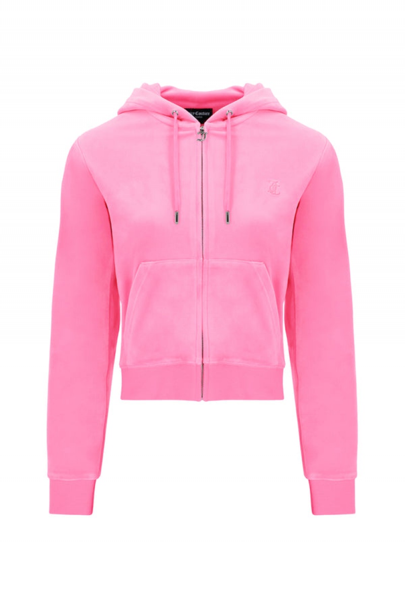 Juicy Couture Classic Velour Robertson Hoodie Rosa | JC-SN651947