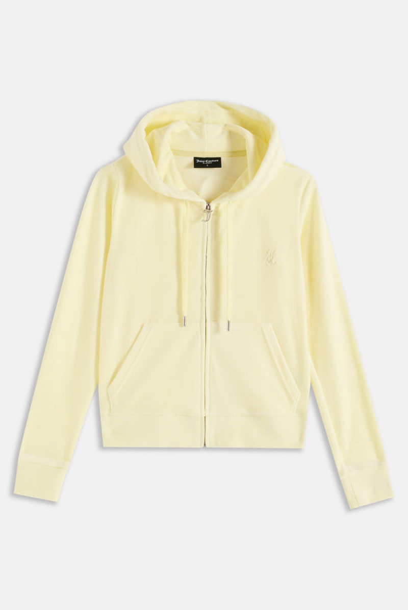 Juicy Couture Classic Velour Robertson Hoodie Gul | JC-SN651971