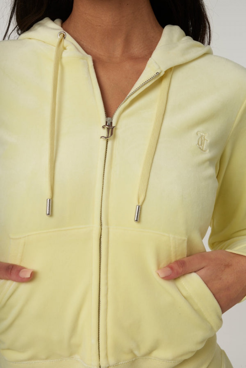 Juicy Couture Classic Velour Robertson Hoodie Gul | JC-SN651971