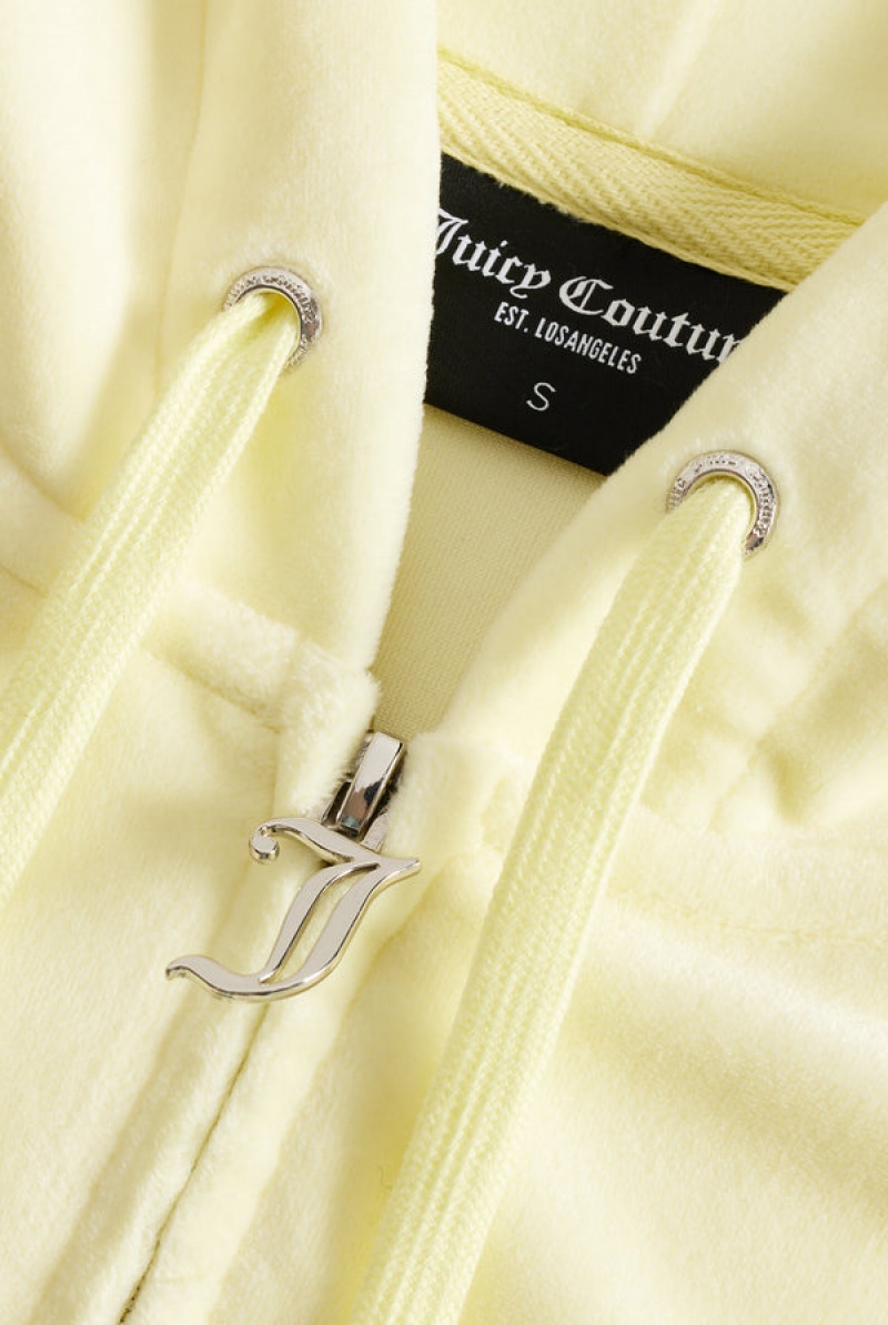 Juicy Couture Classic Velour Robertson Hoodie Gul | JC-SN651971