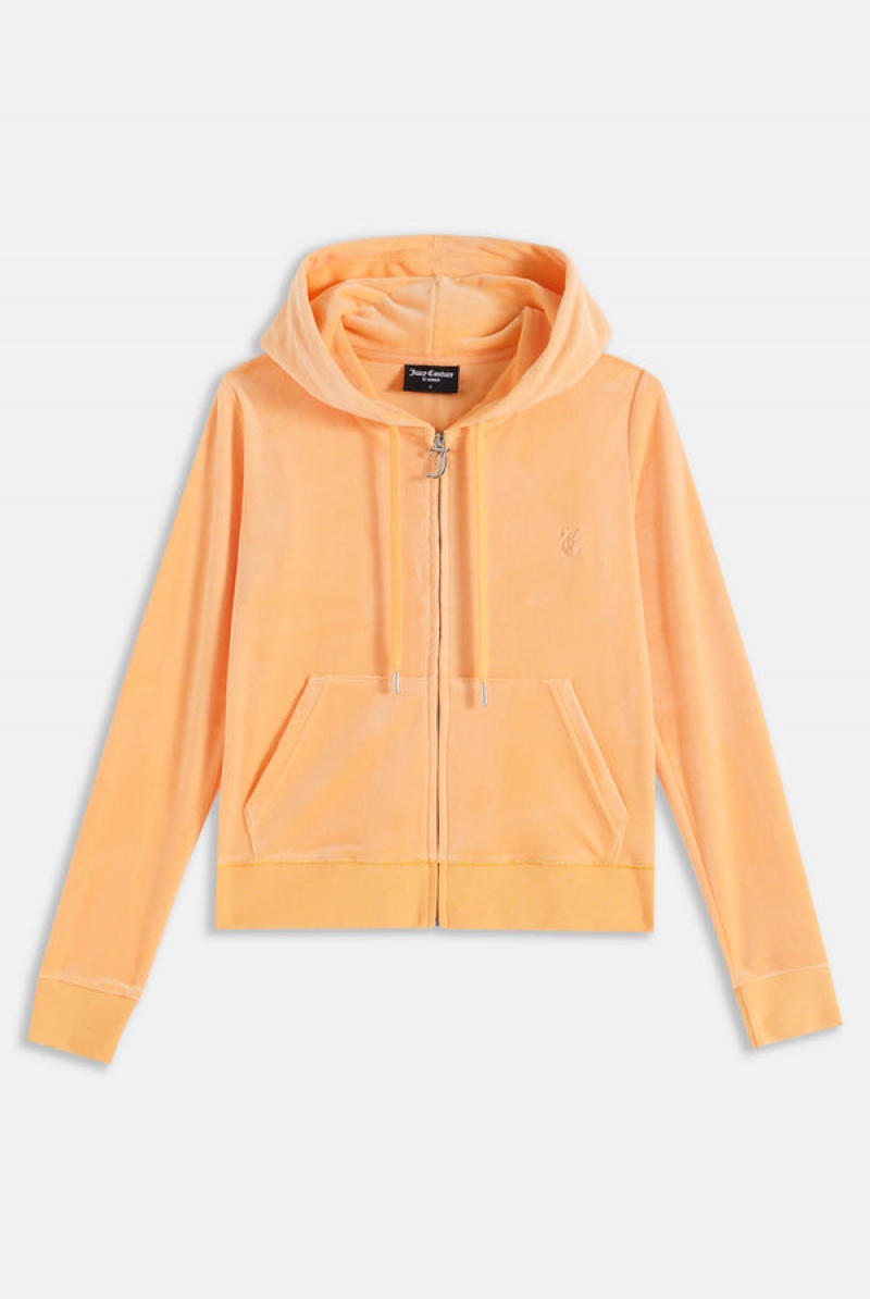 Juicy Couture Classic Velour Robertson Hoodie Oransje | JC-SN651982