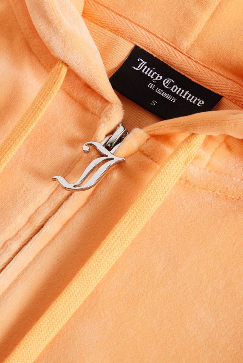 Juicy Couture Classic Velour Robertson Hoodie Oransje | JC-SN651982