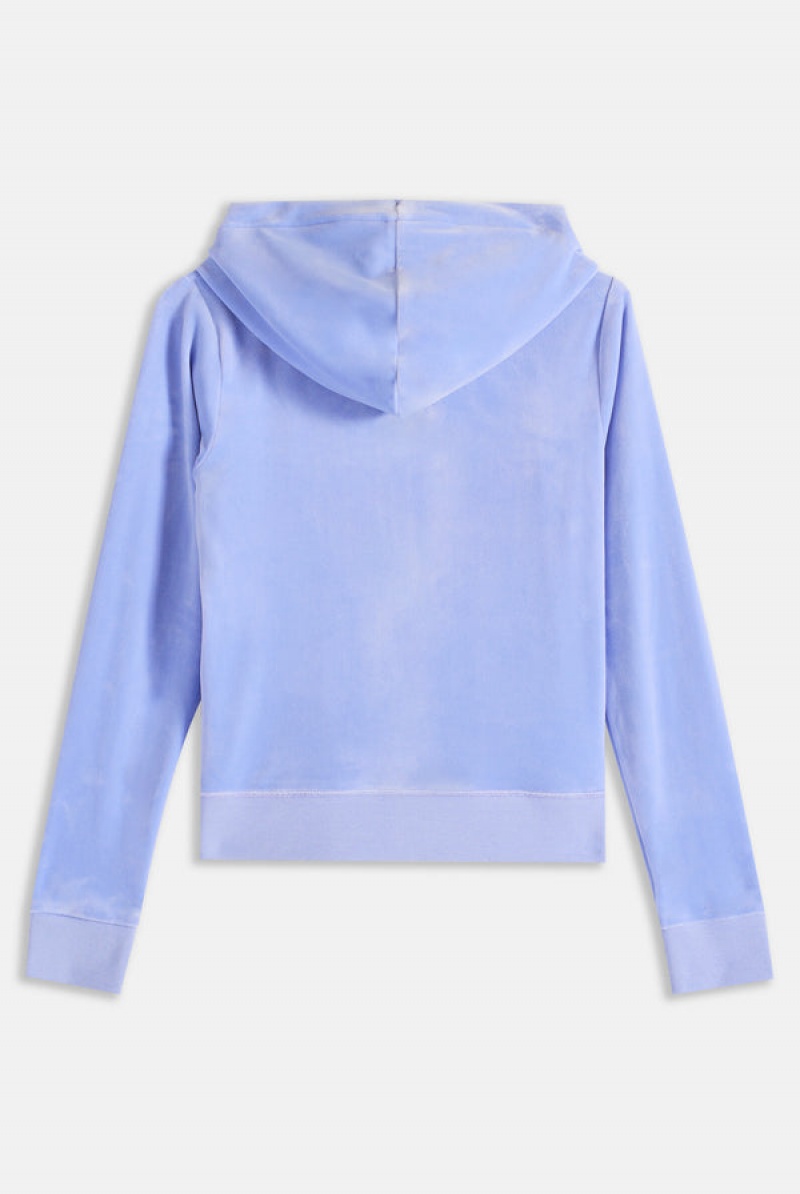 Juicy Couture Classic Velour Robertson Hoodie Blå | JC-SN651988