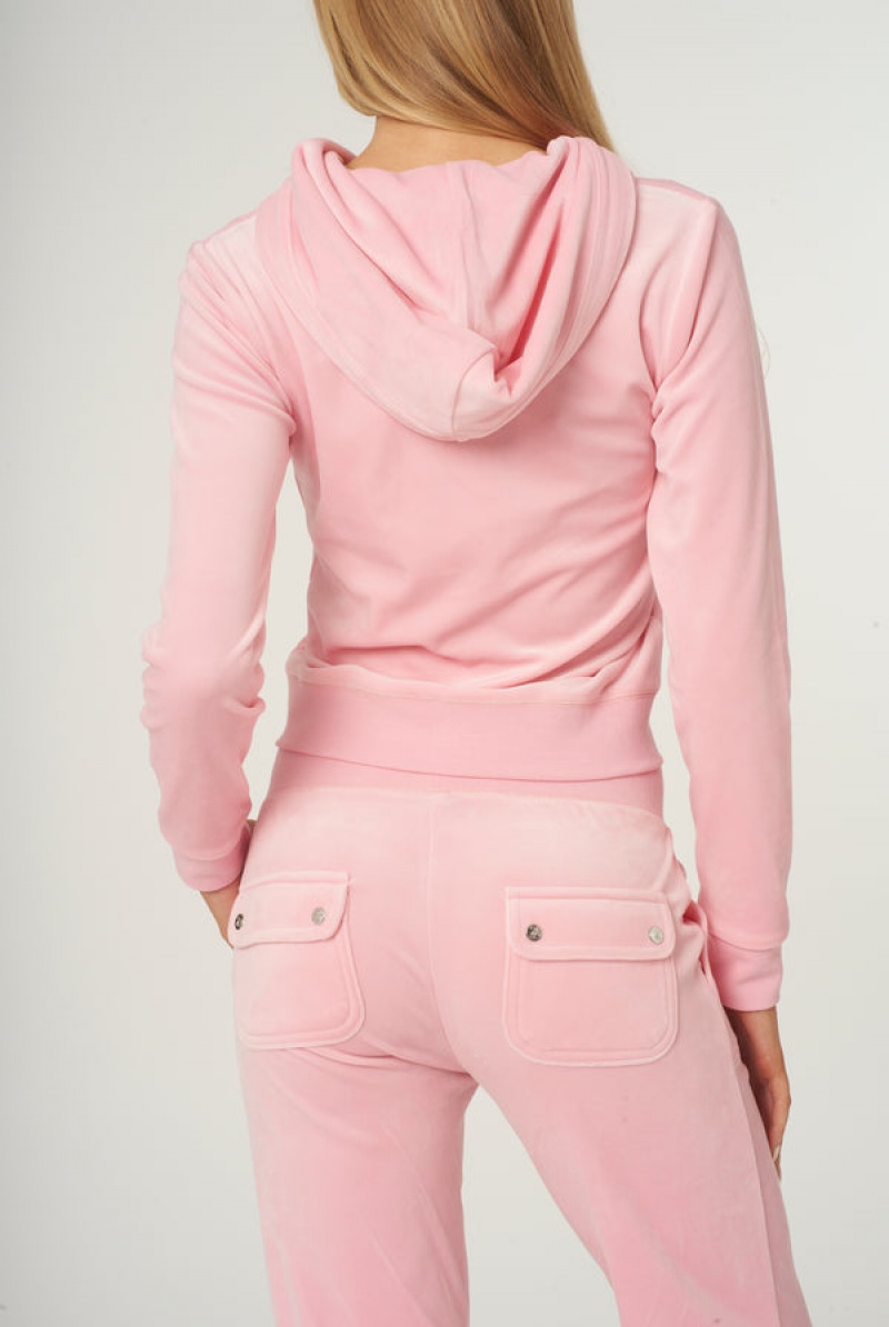 Juicy Couture Classic Velour Robertson Hoodie Rosa | JC-SN651994