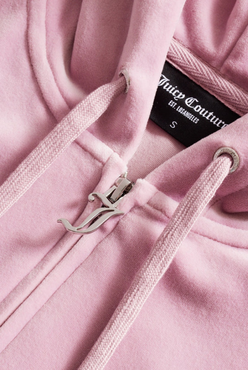 Juicy Couture Classic Velour Robertson Hoodie Rosa | JC-SN651994