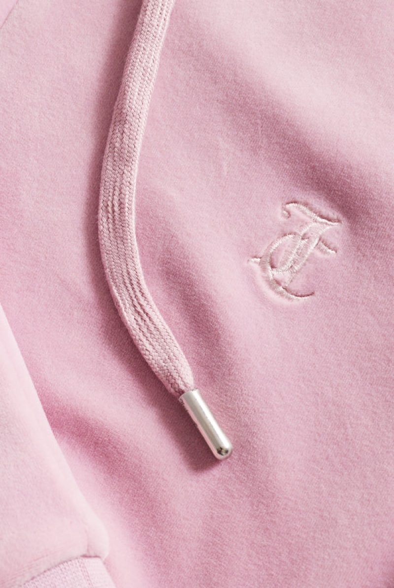 Juicy Couture Classic Velour Robertson Hoodie Rosa | JC-SN651994