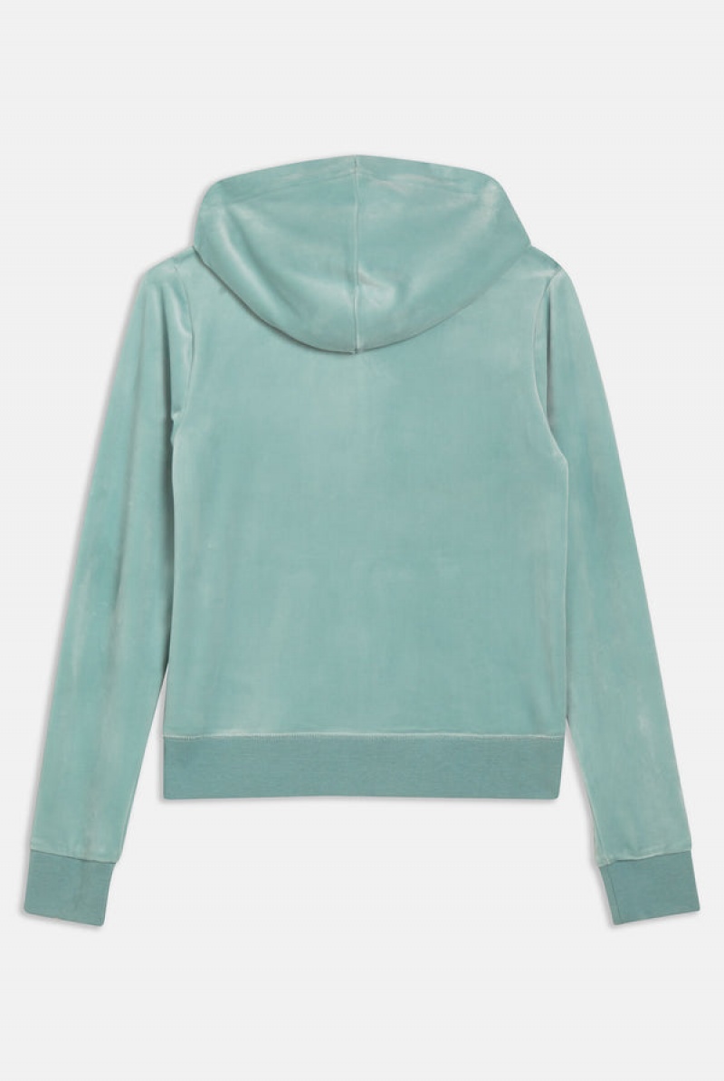 Juicy Couture Classic Velour Robertson Hoodie Blå | JC-SN651998