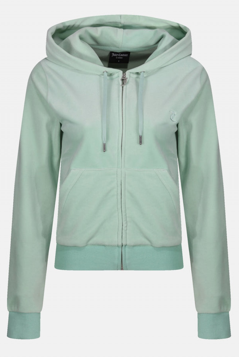 Juicy Couture Classic Velour Robertson Hoodie Grønn | JC-SN652008