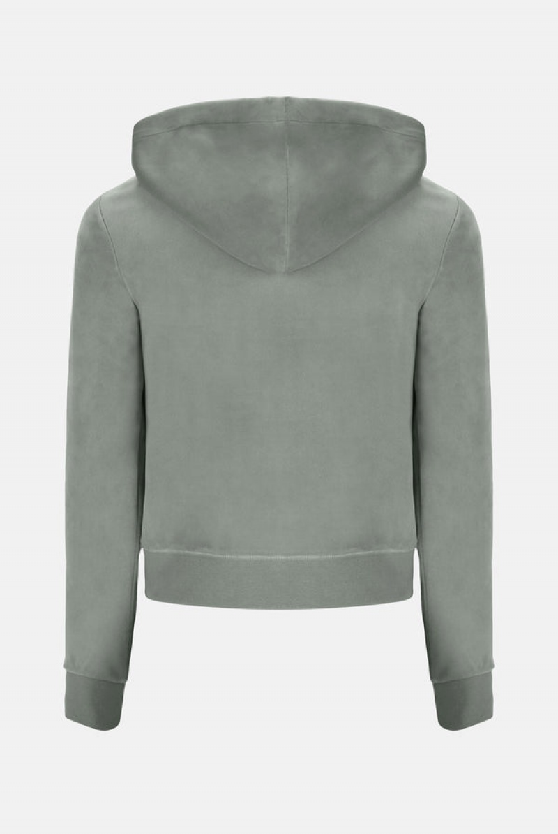 Juicy Couture Classic Velour Robertson Hoodie Grønn | JC-SN652022