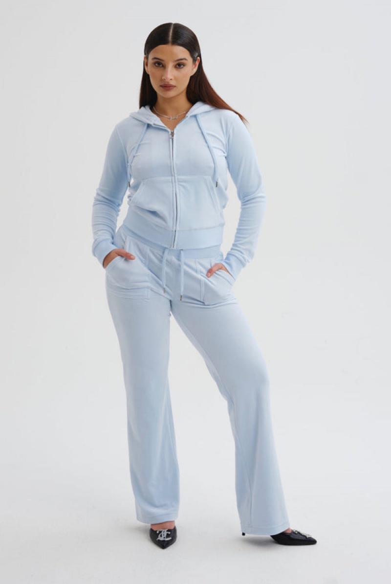 Juicy Couture Classic Velour Robertson Hoodie Turkis | JC-SN652084