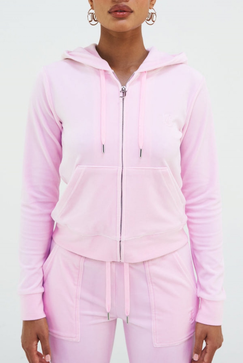 Juicy Couture Classic Velour Robertson Hoodie Rosa | JC-SN652093