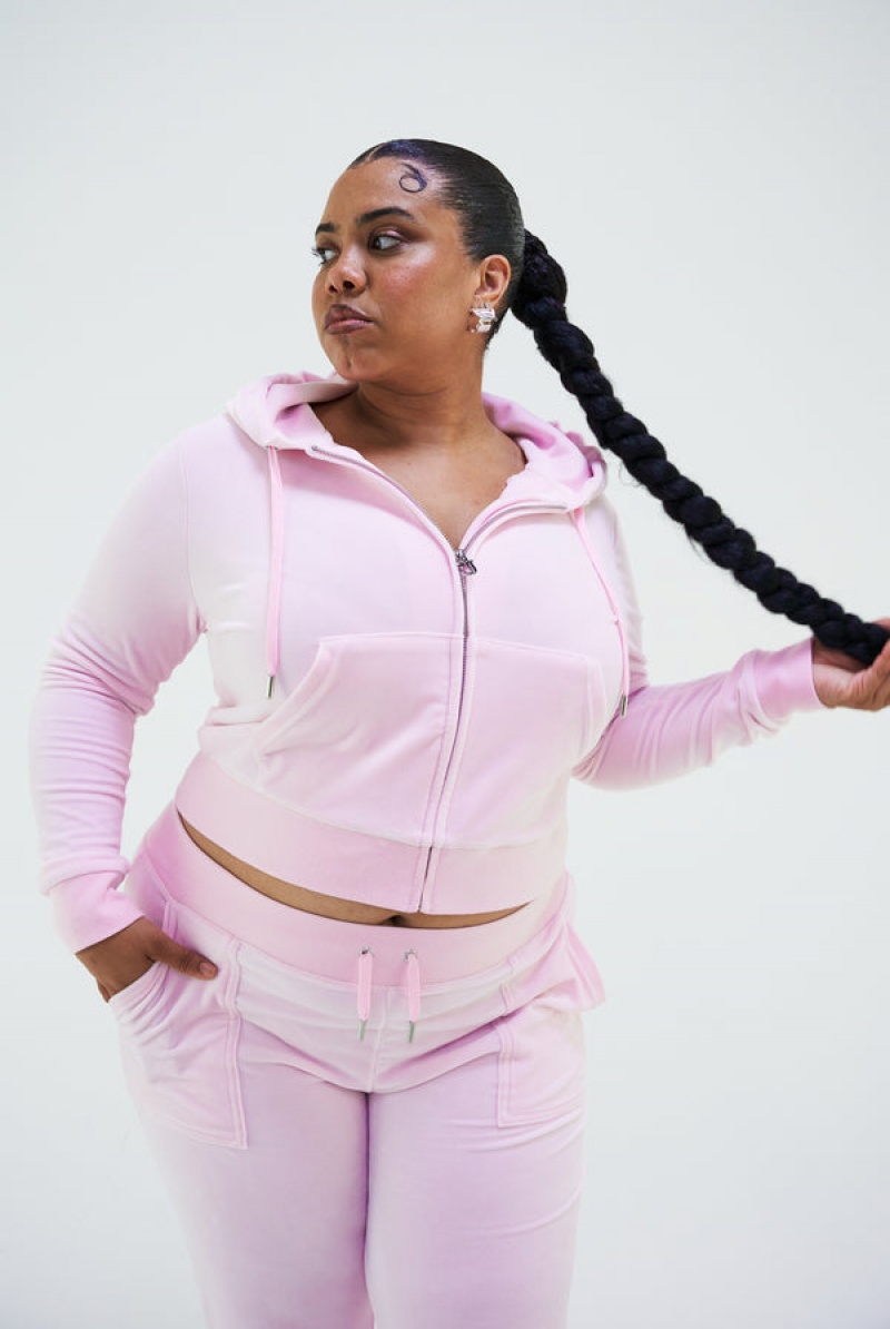 Juicy Couture Classic Velour Robertson Hoodie Rosa | JC-SN652093