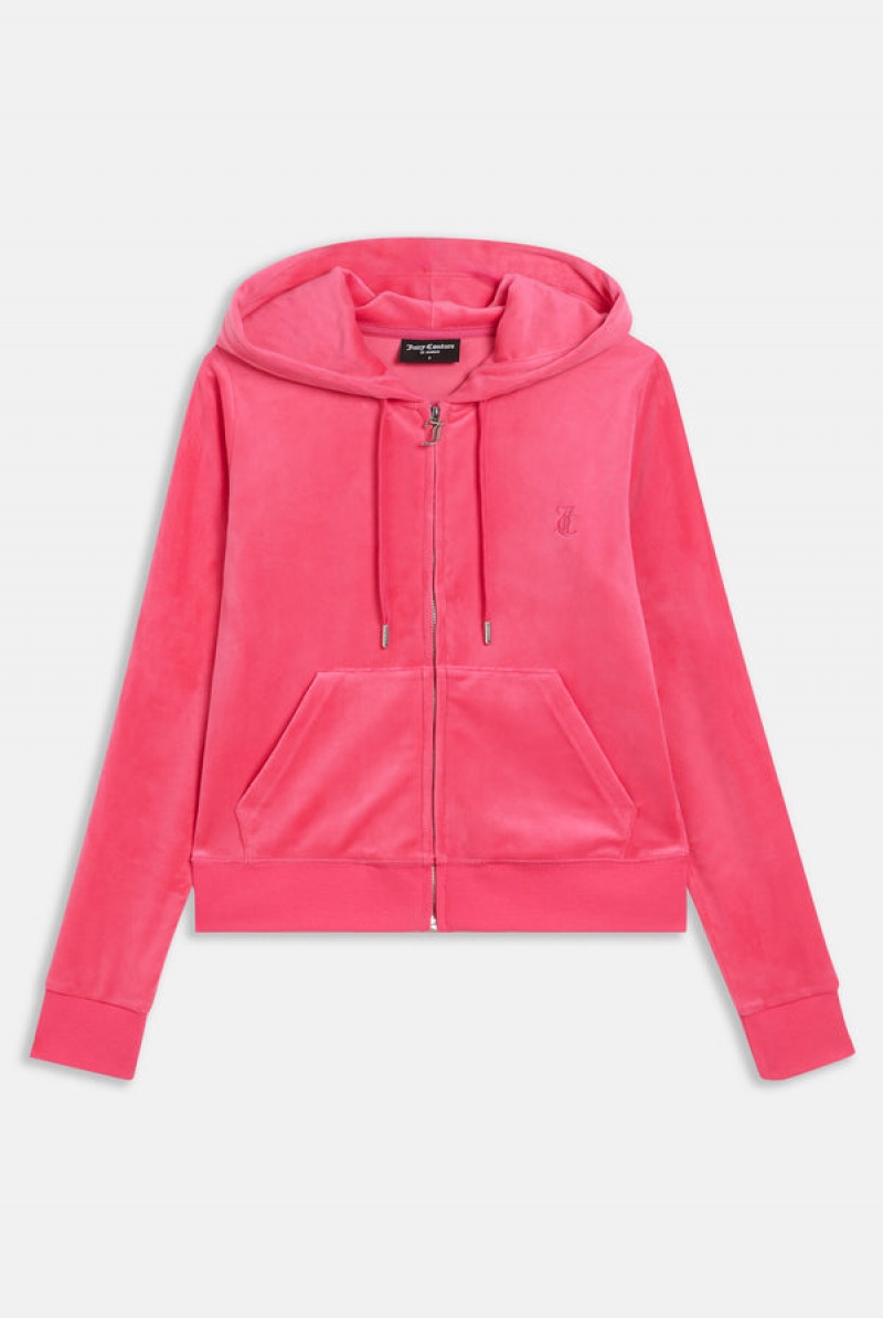 Juicy Couture Classic Velour Robertson Hoodie Rosa | JC-SN652103