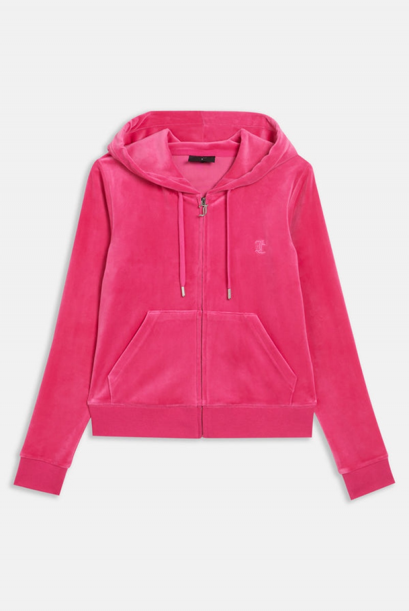 Juicy Couture Classic Velour Robertson Hoodie Rosa | JC-SN652108