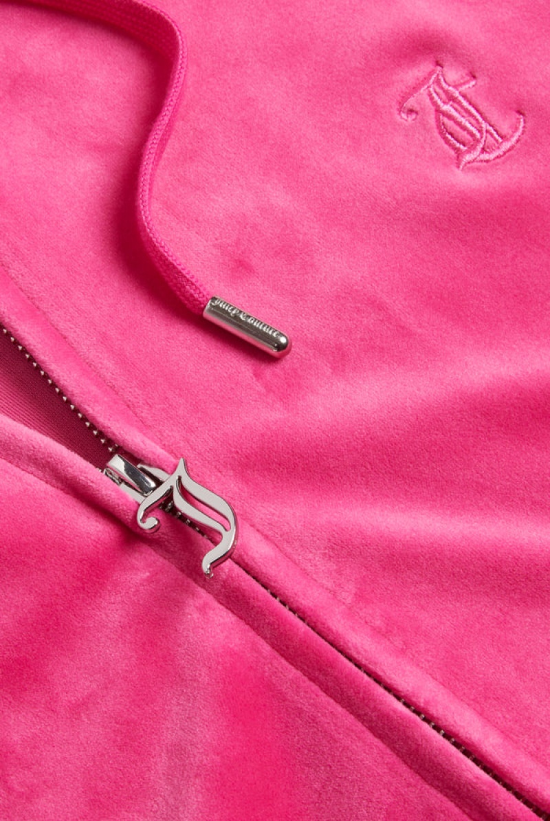 Juicy Couture Classic Velour Robertson Hoodie Rosa | JC-SN652108