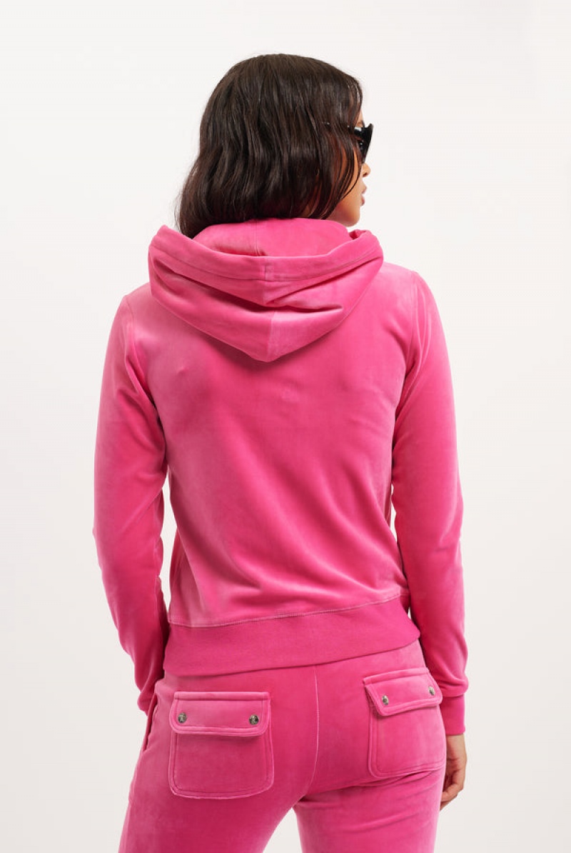 Juicy Couture Classic Velour Robertson Hoodie Rosa | JC-SN652108