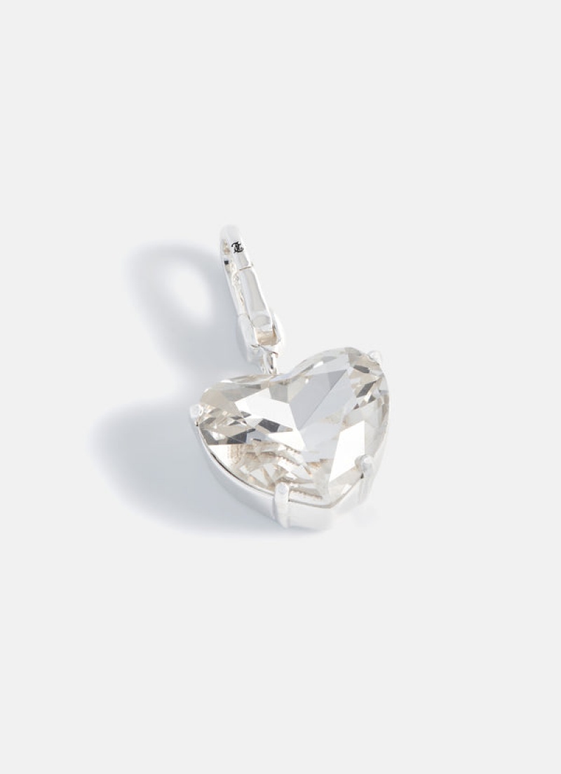 Juicy Couture Clear Crystal Heart & Drop Charm Sølv | JC-SN652388