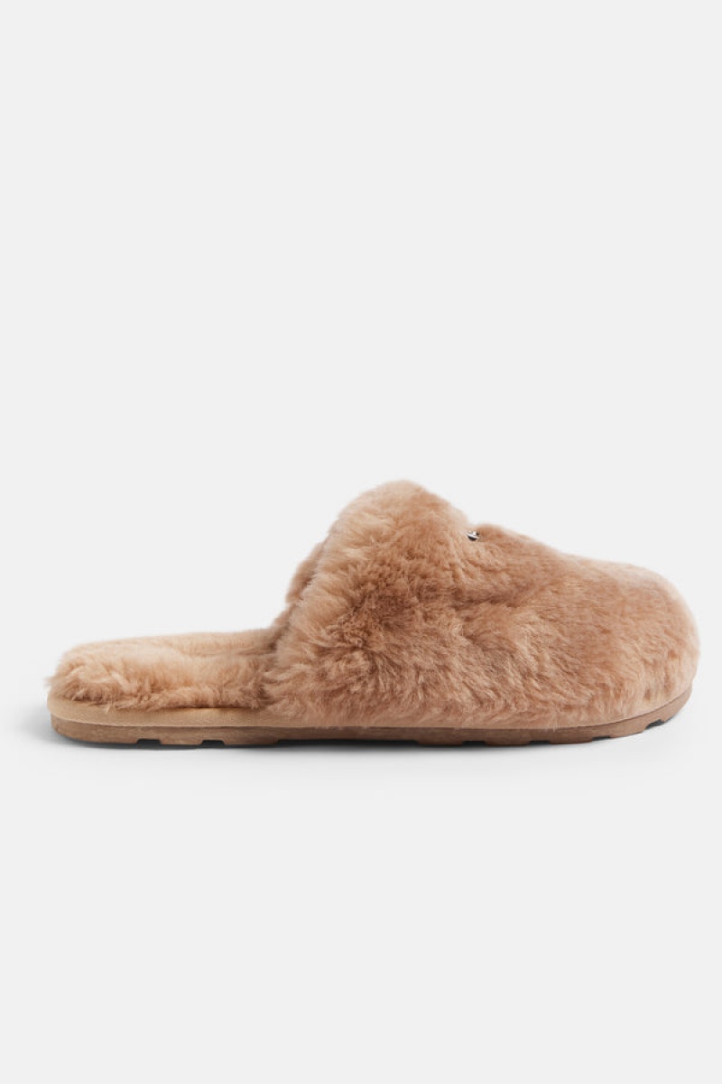 Juicy Couture Closed Tå Faux Fur Tøfler Beige | JC-SN652191