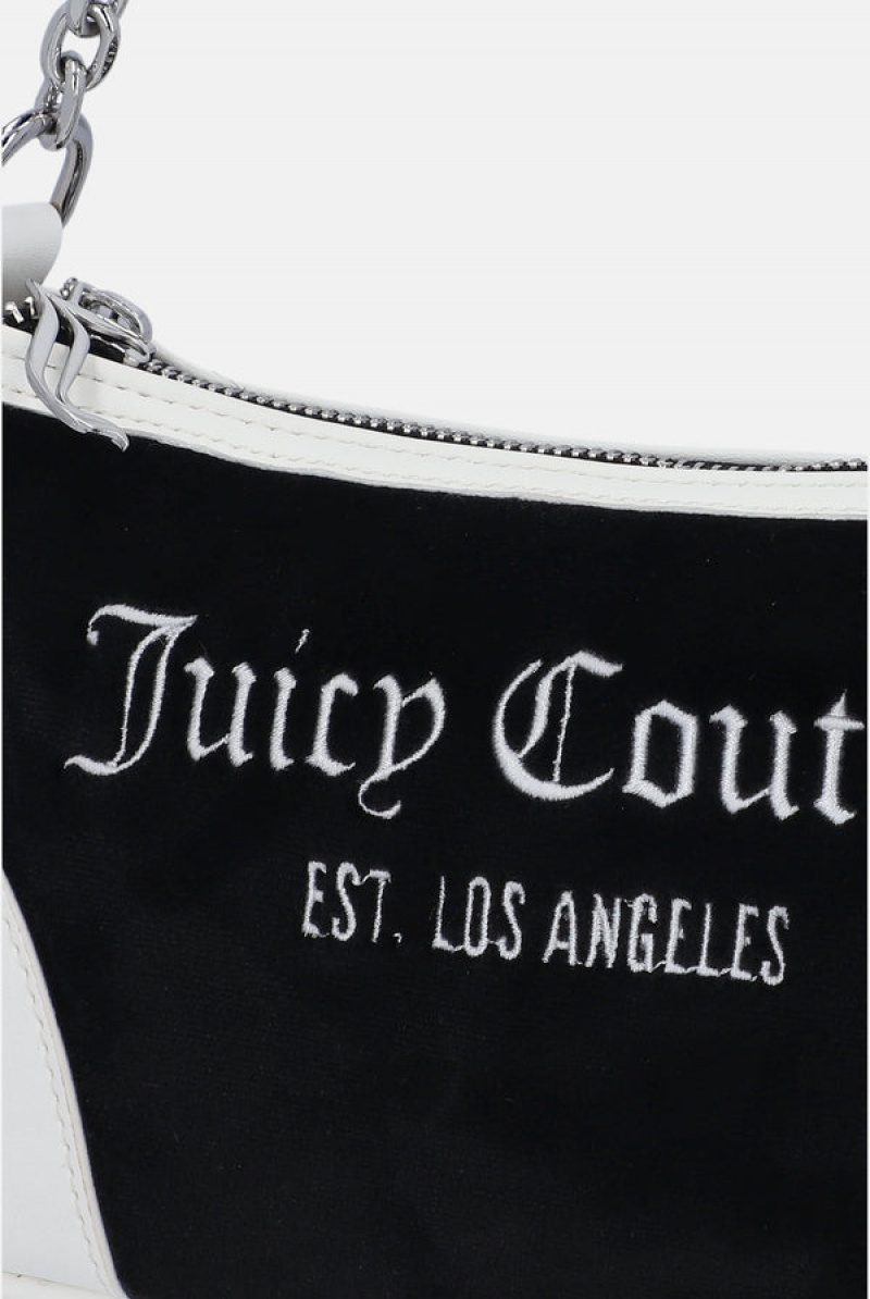 Juicy Couture Colourblock Velour Mix Shoulder Bag Svarte | JC-SN652210