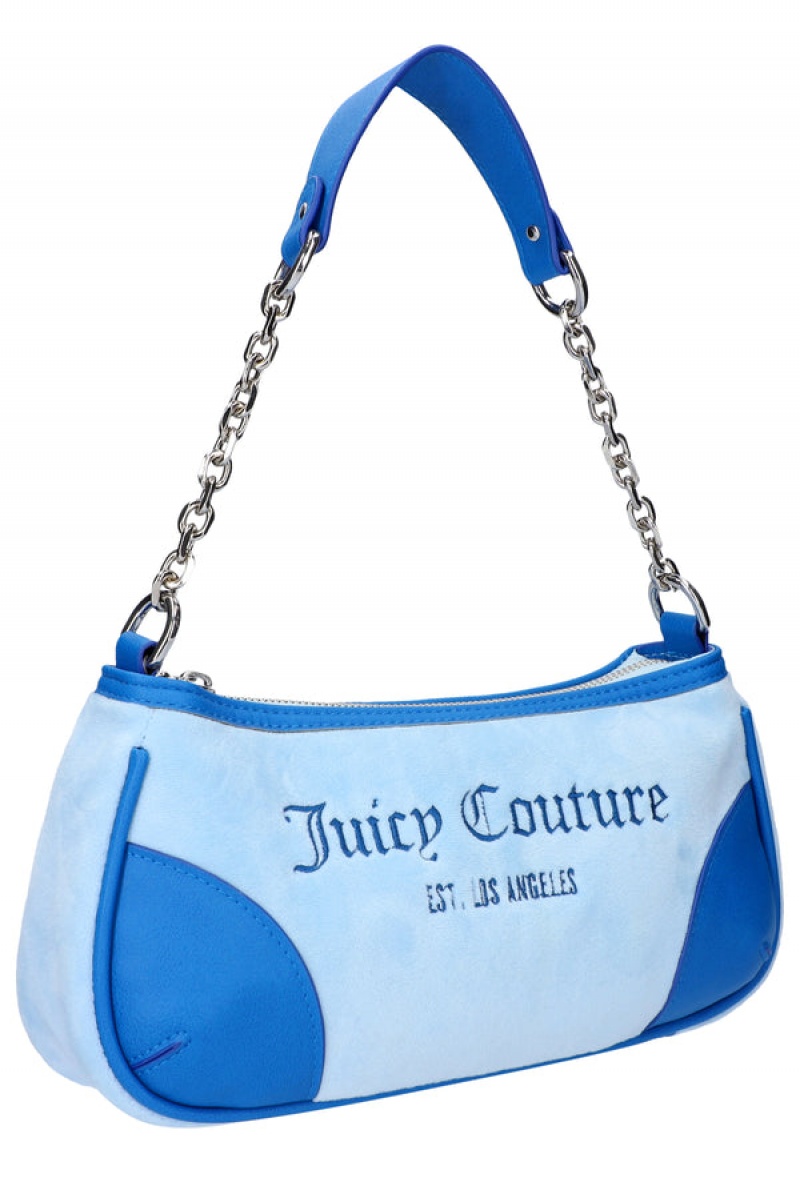 Juicy Couture Colourblock Velour Mix Shoulder Bag Turkis | JC-SN652211