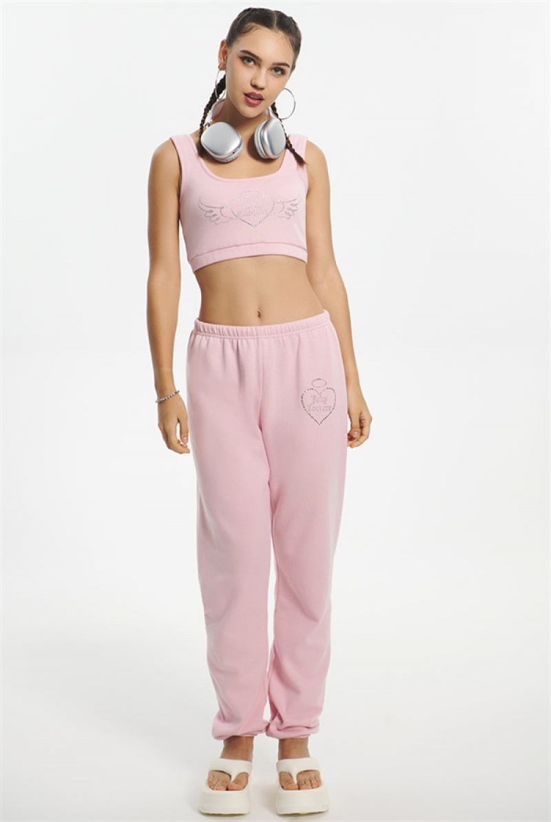 Juicy Couture Cropped Sweetheart Tank Rosa | JC-SN651633