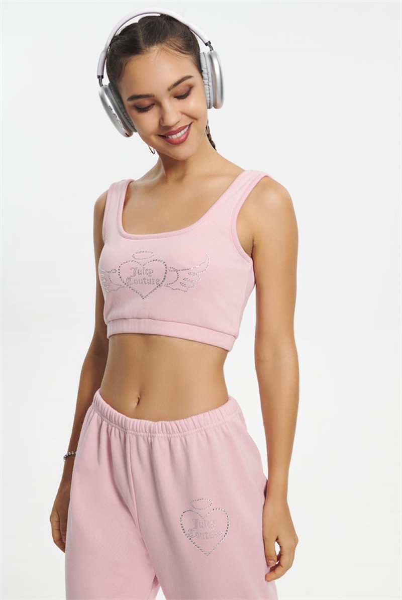 Juicy Couture Cropped Sweetheart Tank Rosa | JC-SN651633