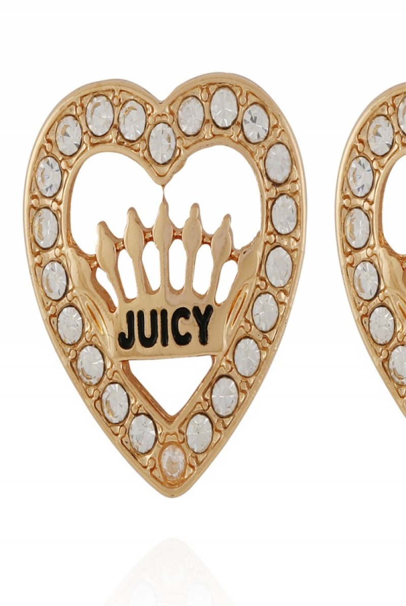 Juicy Couture Crown Heart Stud Earrings Gull | JC-SN651899