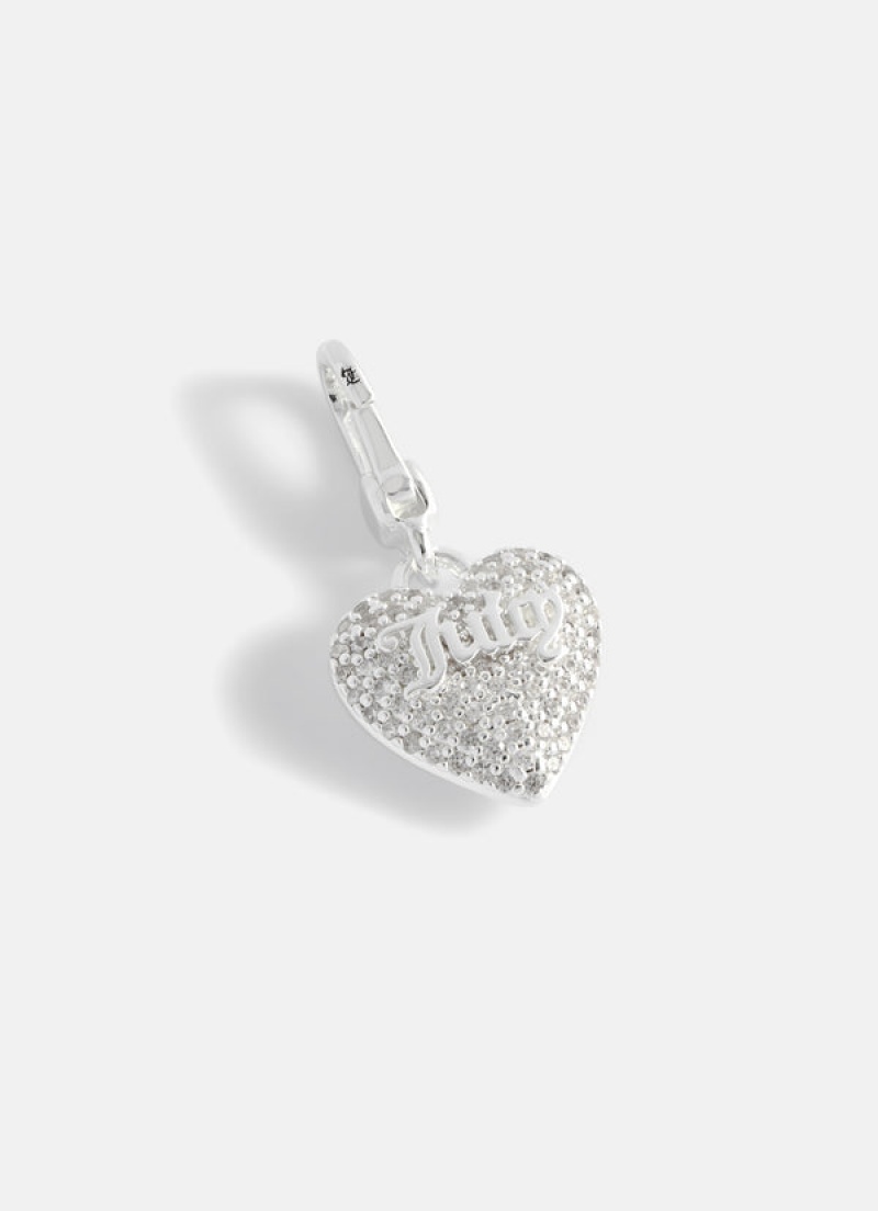 Juicy Couture Crystal Heart Charm Sølv | JC-SN652390