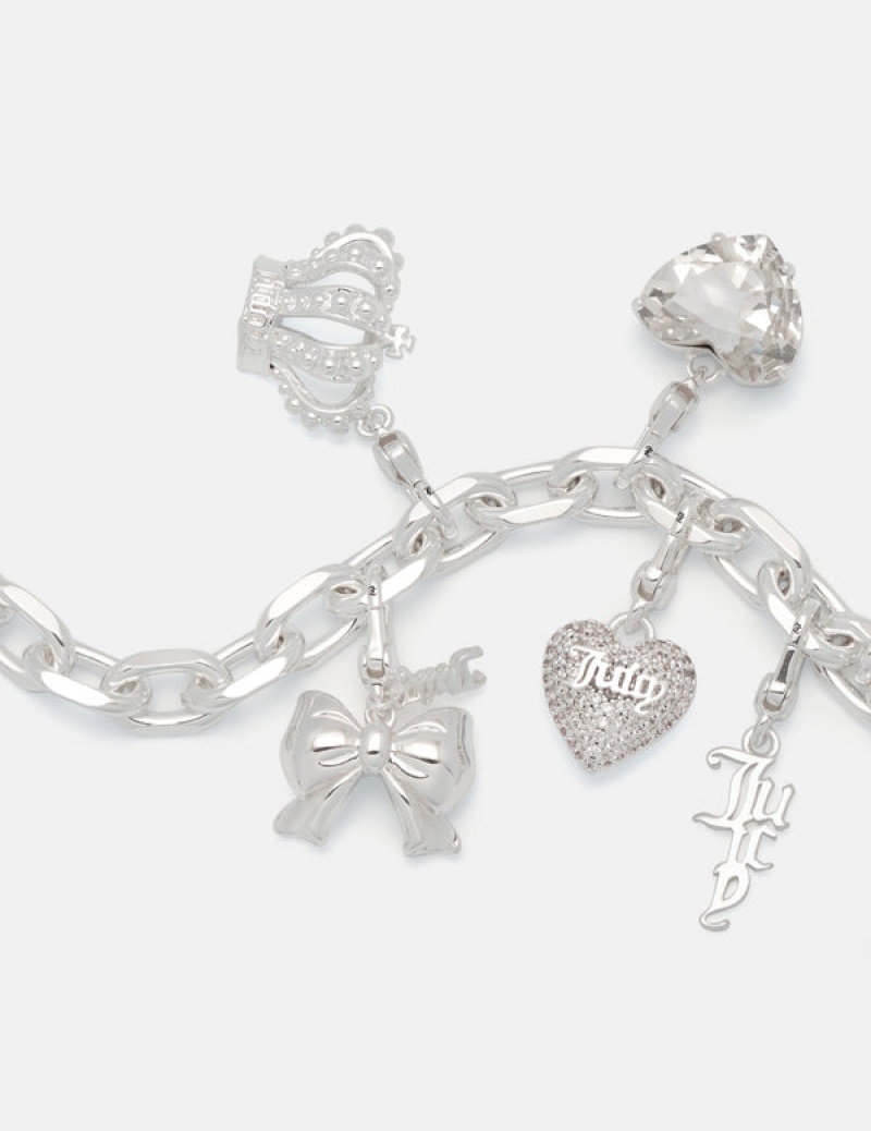 Juicy Couture Crystal Heart Charm Sølv | JC-SN652390