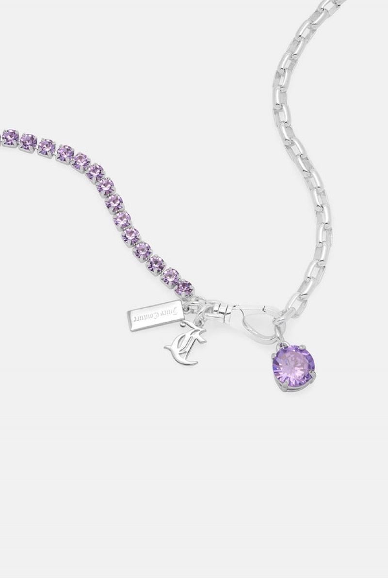 Juicy Couture Crystal JC Necklace Lilla | JC-SN652362